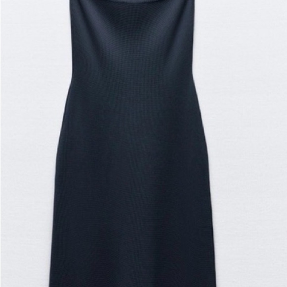 Zara Backless Halter Midi Dress in blue - Picture 4 of 4